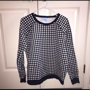 Draper James navy and white gingham sweatshirt